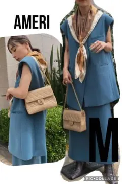 OTONA WRAP VEST SET UP DRESS【ブルーM】