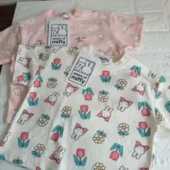 ミッフィー Tシャツ 2枚セット ベビーTシャツ 花柄 80センチ
