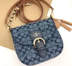 【COACH☆新品】シャンブレー デニム シグネチャー クリオ!定価9.9万円!