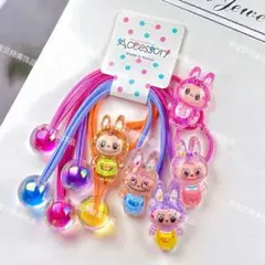 Labubuラブブ型キャラクター ヘアゴム 5個セット