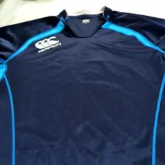 【中古】canterbury ネイビーラガーシャツ　XLサイズ
