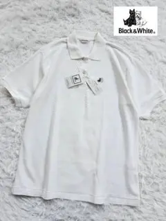 【新品】ブラック&ホワイト　半袖ポロシャツ　レディース　ホワイト
