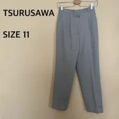 【TSURUSAWA】レディース/スラックスパンツ/ロングパンツ/グレー/無地