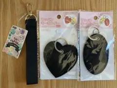 【新品未開封】セリア　ワッペンキーホルダー　ベルトキーホルダー　ブラック　3点♪