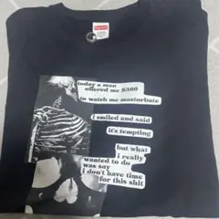 supreme 黒 Tシャツ
