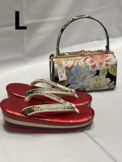 新品 未使用 ぞうり・バッグ セット 成人式 振袖 レッド エナメル