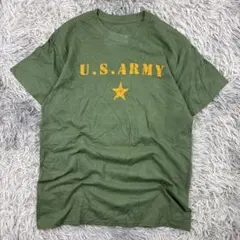 U.S. ARMY ミリタリーTシャツ/アメリカ古着/カーキ×イエロー
