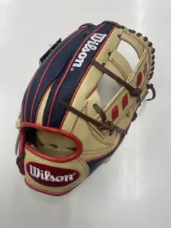 新品 ウィルソン デュアル 軟式内野手用グラブ 右投用 ブロンド×ネイビーSS
