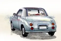 【額入り2Lイラスト】NISSAN FIGARO 02