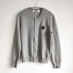 PLAY COMME des GARCONS ハート ウールカーディガン グレー