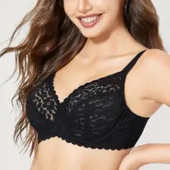 【新品・未使用】ブラジャー G 花柄レース レディース ワイヤー入 ブラック