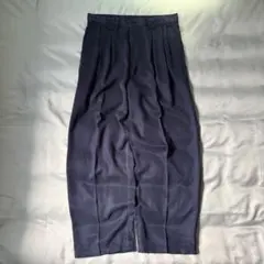 90s vintage スリータック テンセル ワイドパンツ バギー 茄子紺