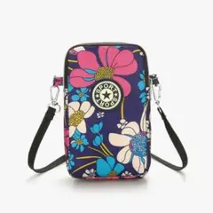 花柄 スマホショルダーバッグ 小物入 スポーツ フラワー 軽量 美品 おしゃれ