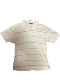 Nautica XL ホワイト ストライプ ポロシャツ
