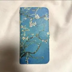 手帳型ケース　iPhone16pro ゴッホ　花咲くアーモンドの木