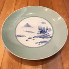 有田焼 山徳窯 大皿 青磁内山水