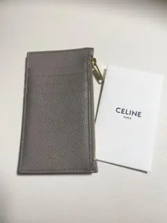 セリーヌCELINE カードケースコンパクトジップドカードフォルダー ペブル