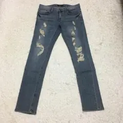 スキニー ダメージデニム