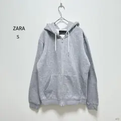 ザラ| メンズ・フルジップパーカー【S】グレー フロントポケット シンプル