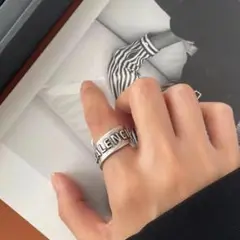 ヴィンテージレター スパイラルシルバーリング