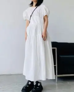 Sugar Mist シュガーミストBack slit puff dress