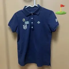 PEARLY GATES 刺繍ポロシャツ ネイビー サイズ0