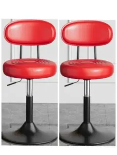 【新品】カウンターチェア 椅子 レッドスツール 2pcs イス丸 2脚セット