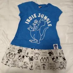 インディージャングル☆チュニック カンガルー ブルー size 110cm