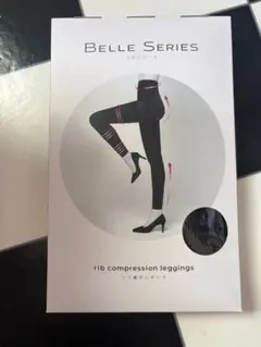 BELLE SERIES リブ着圧レギンス ブラック XL