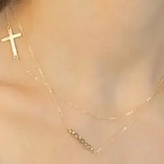 【ラスト1点】新品、レディース、ネックレス、クロス、十字架、ゴールド