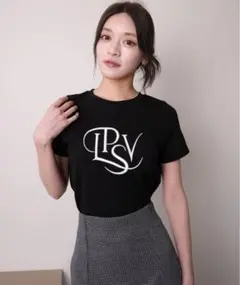 リップサービス ロゴプリント ブラックTシャツ M
