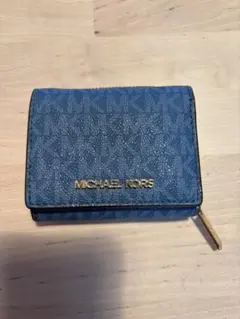 MICHAEL KORS 青 三つ折り財布