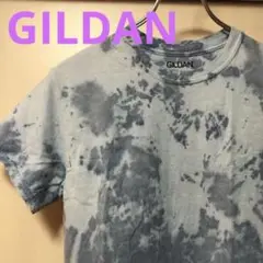 ギルダン 半袖Tシャツ　総柄　タイダイカラー　絞り染め　紺色　クール　オシャレ
