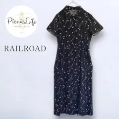 新品❤【RAILROAD】花柄シアーシャツワンピース 半袖 ロング丈 羽織り