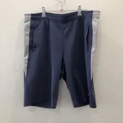 J693 ネイビー サイドポケット付きショートパンツL