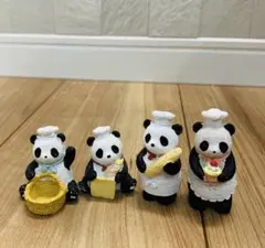 パンダ シェフ 置物 4体セット