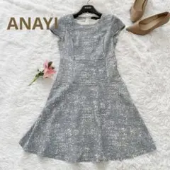 ☆ANAYI☆総柄フレンチスリーブワンピース サイズ38