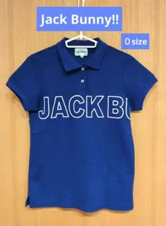 美品◆Jack Bunny!!◆BIGロゴプリント　鹿の子ポロシャツ　０サイズ