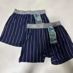 お買い得！【Mサイズ】ボクサーブリーフ ストライプ ネイビー/パープル　2枚　夏