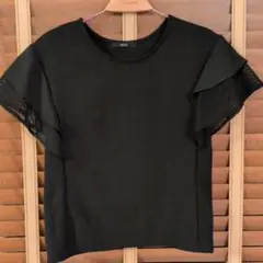 美品♥VICKY♥ フリル袖 黒 半袖Tシャツ