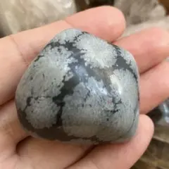 【天然石】スノーフレークオブシディアン✴︎タンブル✴︎握り石✴︎お守り✴︎40g