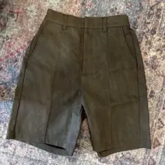KBFハーフパンツブラウンカラーショートパンツケービーエフピンタックヴィンテージ