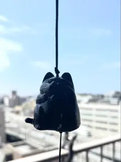 ネコス必須！　鋳物製　南部鉄器風は風鈴　招き猫
