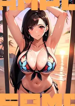 A4 ポスター　美少女　美女　ティファ　ファンアート　同人　水着