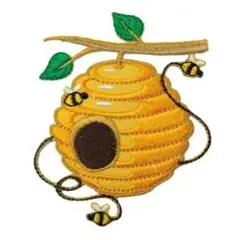 アイロンワッペン ハチの巣 蜂 Bee ハチ イエロー はちみつ