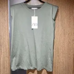 【未使用品】ZARAノースリーブ　M オリーブ