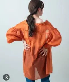 新品✦Kastane オレンジ バルーンスリーブシャツ