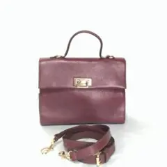 ラシット ハンドバッグ 2way ショルダーバッグ トップハンドル シボ革レザー