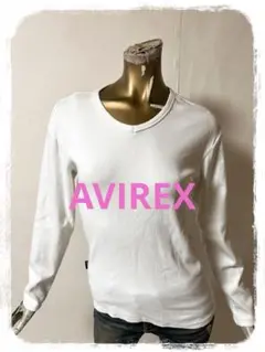 ☘️T18782☘️AVIREX アビレックス Tシャツ 長袖 Vネック ロンT S