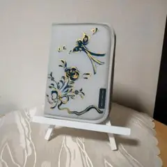 お薬手帳ケース グレー トールペイント小物 c184
